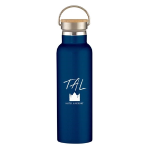 21 Oz. Tipton Stainless Steel Bottle With Wood Lid